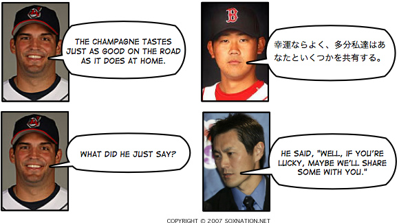 Daisuke “Dice-K” Matsuzaka takes the mound for Boston in Game 7 of the 2007 ALCS