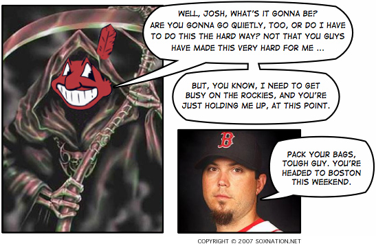 Josh Beckett is Boston’s last hope to prevent a season-ending loss for the Red Sox in the 2007 ALCS