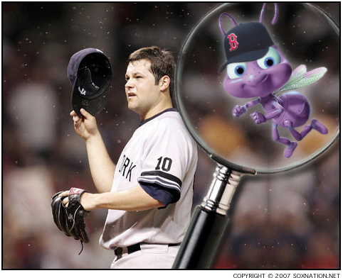 Yankees reliever Joba Chamberlain came unglued in the eighth inning when a swarm of bugs invaded Jacobs Field and played havoc with his concentration.