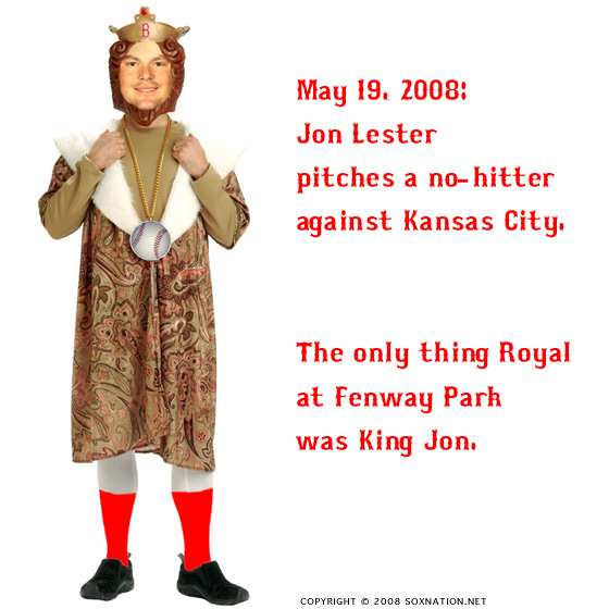 Boston Red Sox pitcher Jon Lester threw a no-hitter again the Kansas City Royals