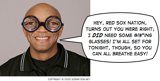 CB Bucknor gets some much-needed eyewear.